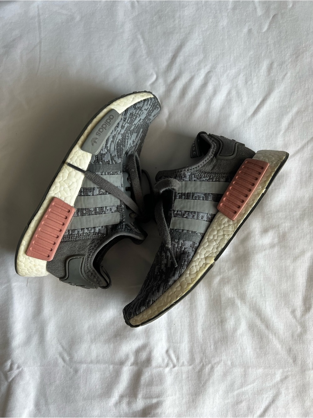 adidas NMD R1 Black Gray with Pink Accents